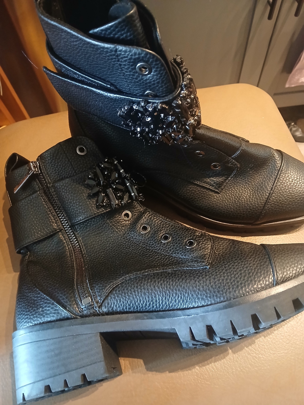 Karl Lagerfeld Boots with Decorative Hardware
